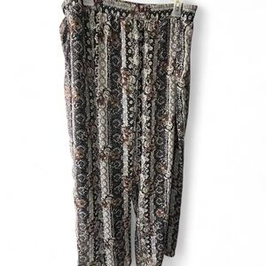 Krazy Kat Black and Cream Wide Leg Pants
